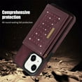 thumbnail image 6 of Tarise iPhone 14 Plus Wallet Case Cover for Women Men, iPhone 14 Plus Case with Strap, Glitter PU Leather Crossbody Strap RFID Blocking Magnetic Clasp Phone Case for iPhone 14+ 6.7 inch 2022, Winered, 6 of 10