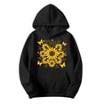thumbnail image 2 of Women's Athletic Pullover Hoodie Patterned Long Sleeve Kangaroo Pocket Streetwear​​, 2 of 3