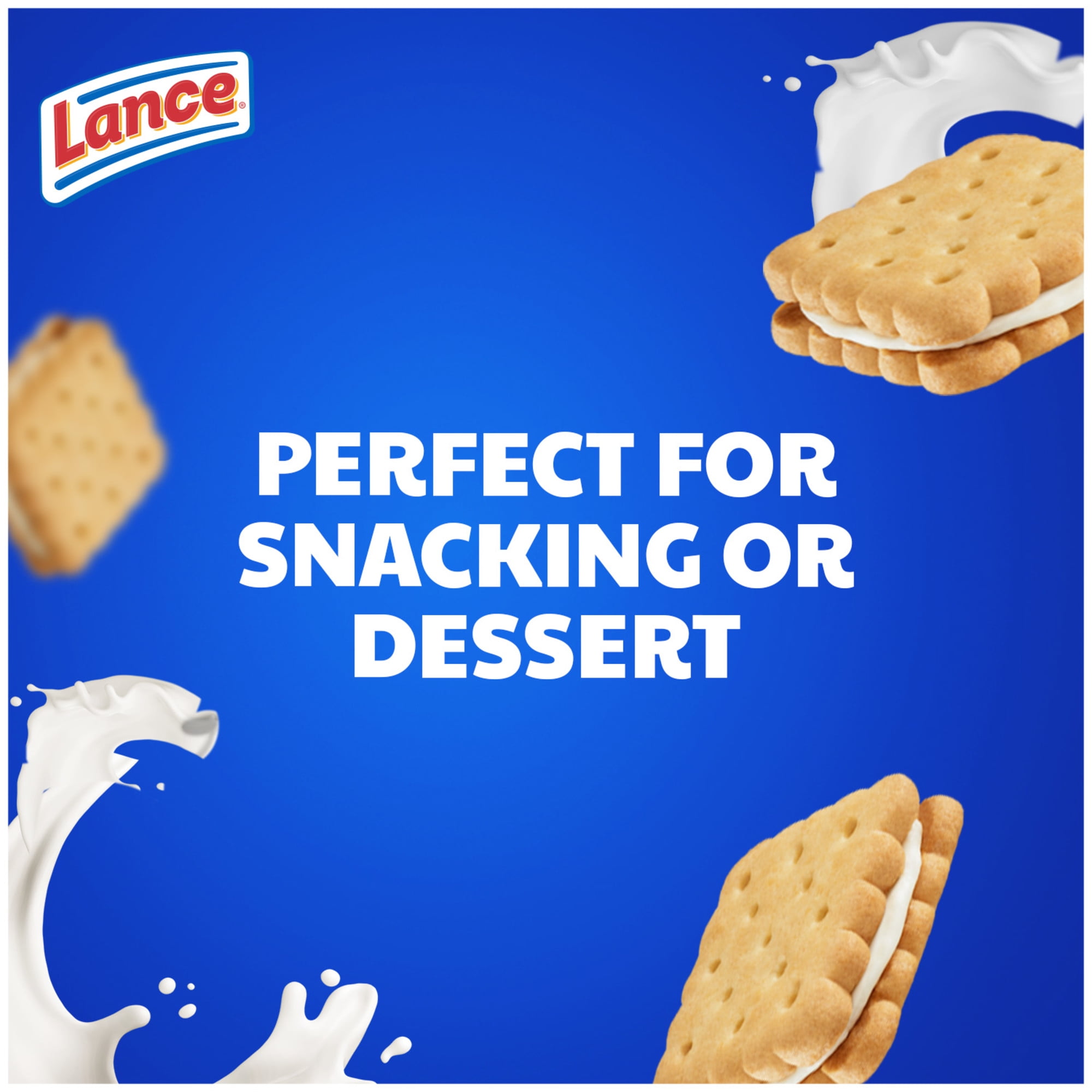 Lance Sandwich Cookies, Nekot Vanilla Creme, 10 Individually Wrapped Packs, 6 Sandwiches (Pack of 4)