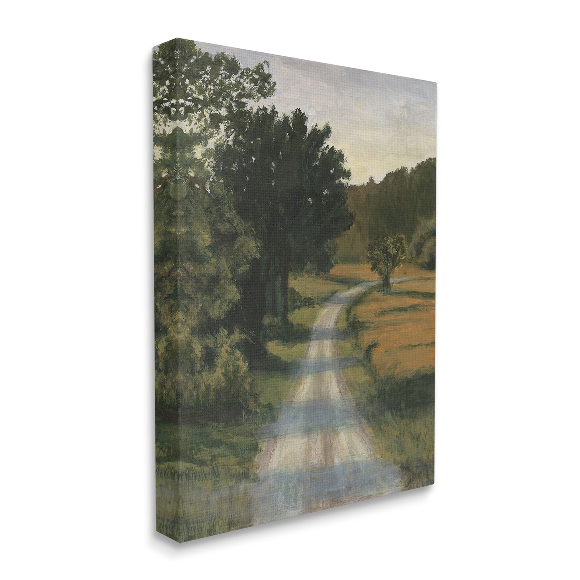 Stupell Industries Shadowed Rural Path Landscape Painting Gallery Wrapped Canvas Art Print Wall Art, 24 x 30