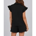 thumbnail image 3 of Sudadera BTFBM con cremallera y cuello en V para mujer, 2 piezas, 3 of 9
