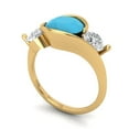 thumbnail image 2 of Three-Stone Engagement Ring for Women - 3.5ct Simulated Turquoise in 18K Yellow Gold Promise Ring, 2 of 6