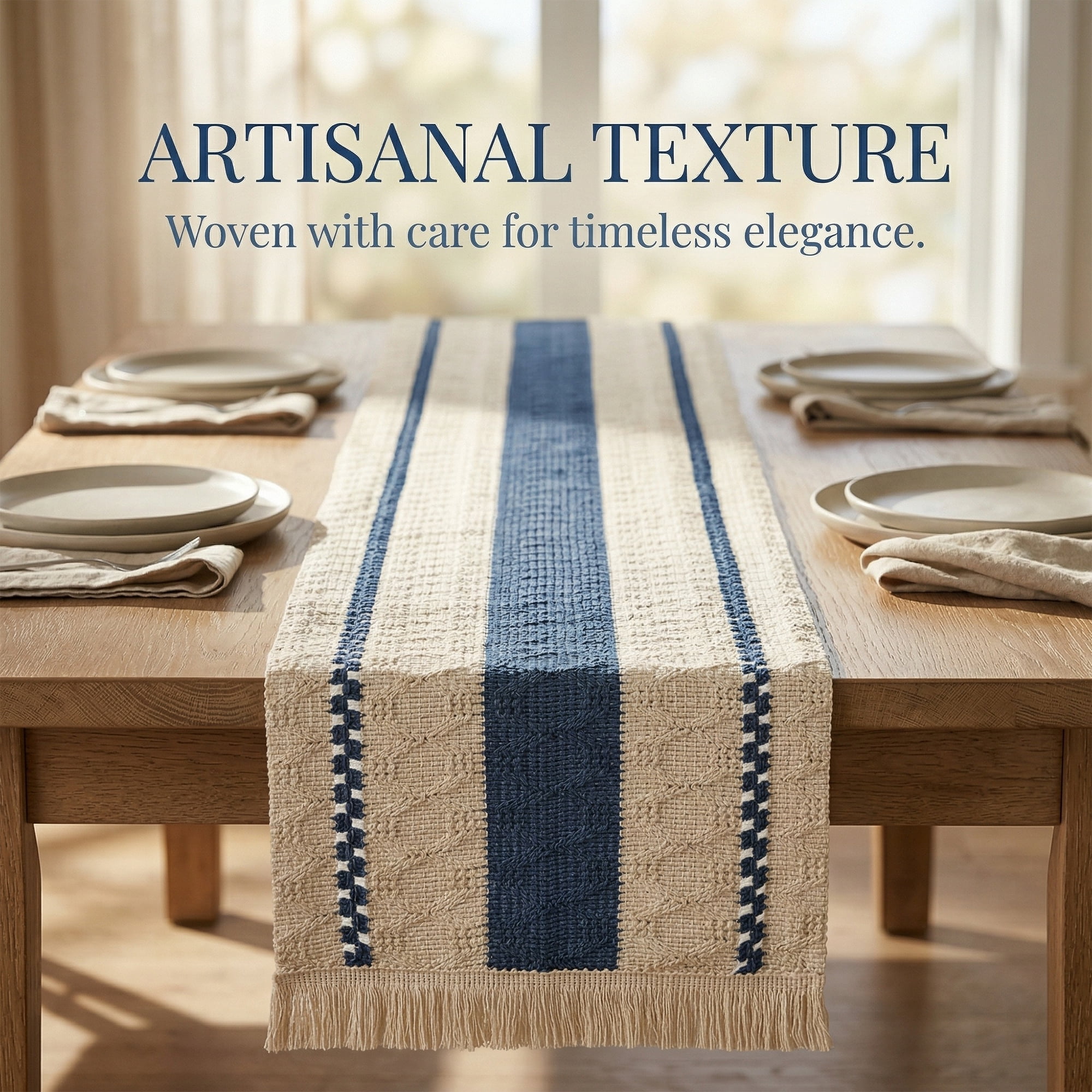 Unique Bargains Farmhouse Polyester Table Runner for Birthday Decoration Blue 11.8"x70.9"