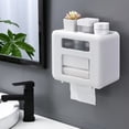 thumbnail image 6 of Rkxzt Paper Box Wall-Mounted Plastic Tissue Box Holder with Storage Shelf and Phone Slot for Bathroom Kitchen Office 11.02x9.06x5.91 in Kitchen, 6 of 8