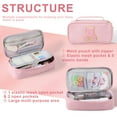 thumbnail image 3 of Yoolife Initial Pencil Case Capacity Pencil Pouch Handheld Pen Bag Cute Portable Gift for Office Women Gifts Aesthetic Pencil Case Pencil Pouch Pink, 3 of 7