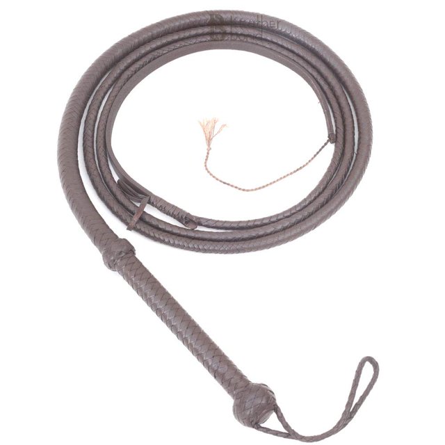 Látigo tipo bullwhip LB'S WHIP de cuero genuino de vaca, 6-10 pies