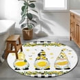 thumbnail image 3 of Small Round Rug 3Ft Washable Non-Slip, Lemon Gnomes Circle Area Rugs for Living Room Bedroom, Farmhouse Botanical Fruits Black Plaid Indoor Floor Mats Carpet Runner for Home Decor, 3 of 8