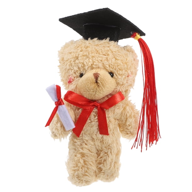 Mini osos de graduación, osos de peluche, osos de peluche con birrete, oso de juguete para fiesta de graduación, regalos de escuela secundaria y universidad, color marrón