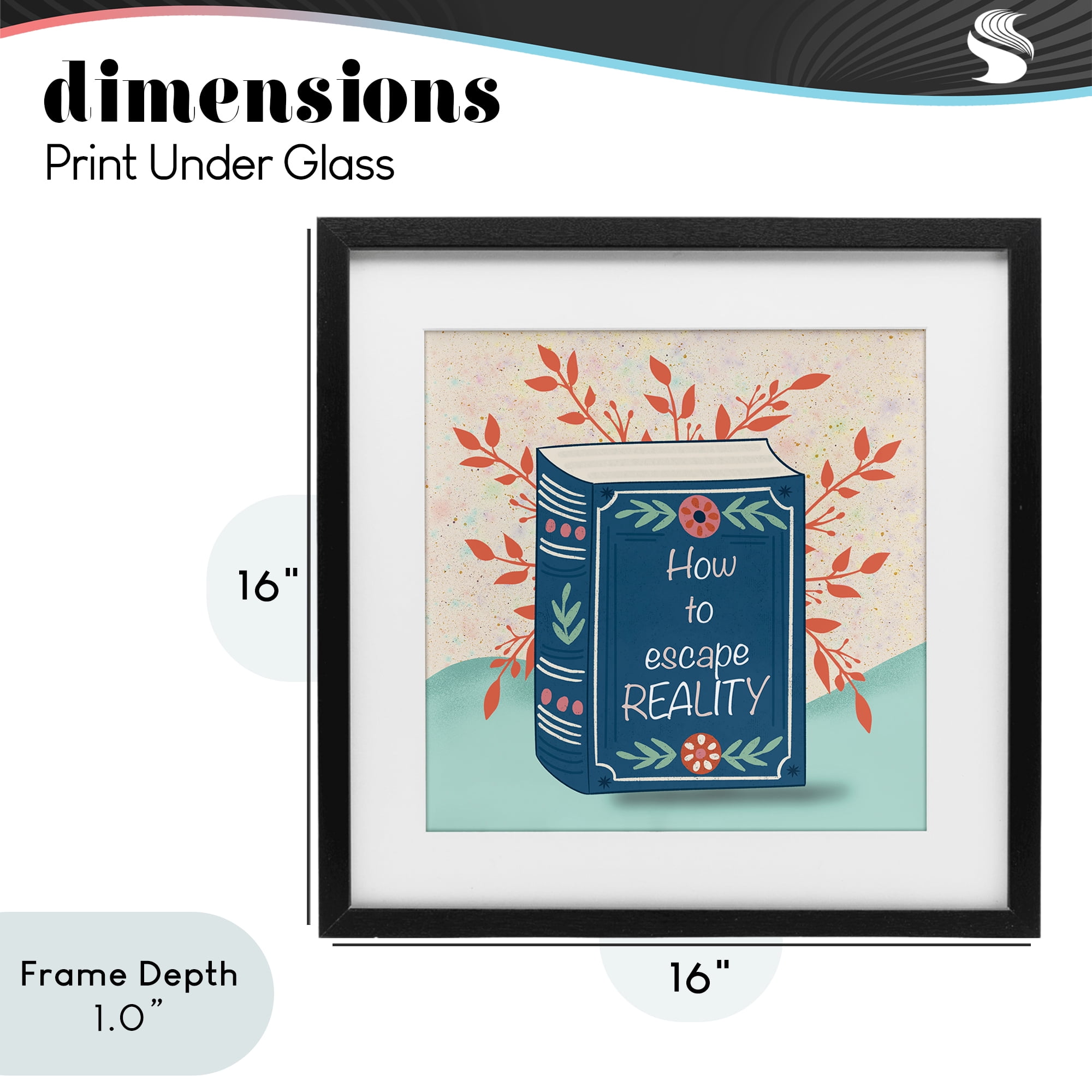 Stupell Industries How To Escape Reality Black Framed Print Under Glass, design by Julia Frost