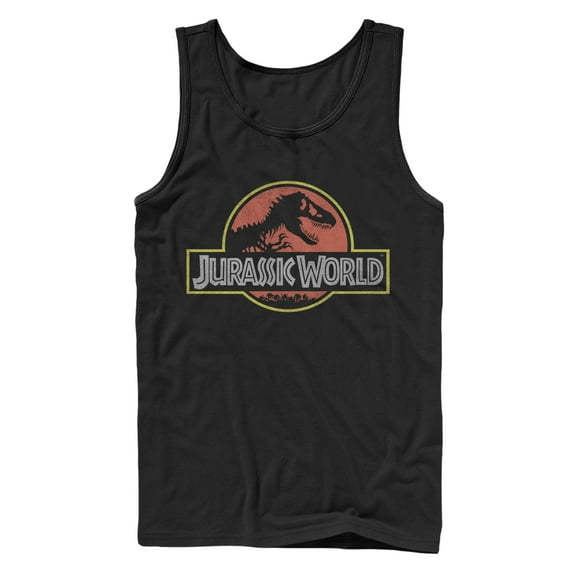 Men's Jurassic World Iconic Logo  Tank Top Black Large