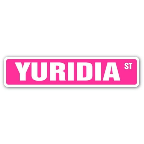 YURIDIA Street Sign Childrens Name Room Sign | Indoor/Outdoor | 24" Wide