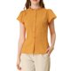thumbnail image 1 of INSPIRAR CHIC Blusa de Verano para Mujeres con Estampado de Puntos, Cuello de Volantes, Botones, Talla S, Amarillo Oscuro, 1 of 7