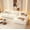 Beige, variant on 119" L Shaped Couch Modular Sectional Sleeper Sofa, CHENILLE Fabric, Modern Oversized Sectional Couch with Deep Seat, Tool-Free Assembly.