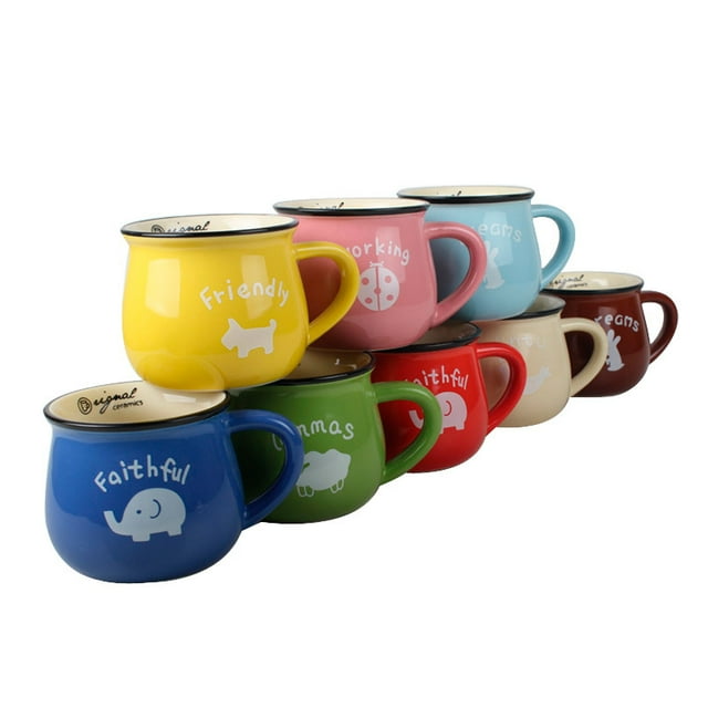 Creative color belly breakfast cup ceramic mug coffee cup opening practical gift Cup