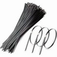 thumbnail image 6 of 40/60/100 Pcs Black Stainless Steel Cable Ties, Metal Self-Locking Fasteners, Black Heavy-Duty Cable Ties, 6 of 7