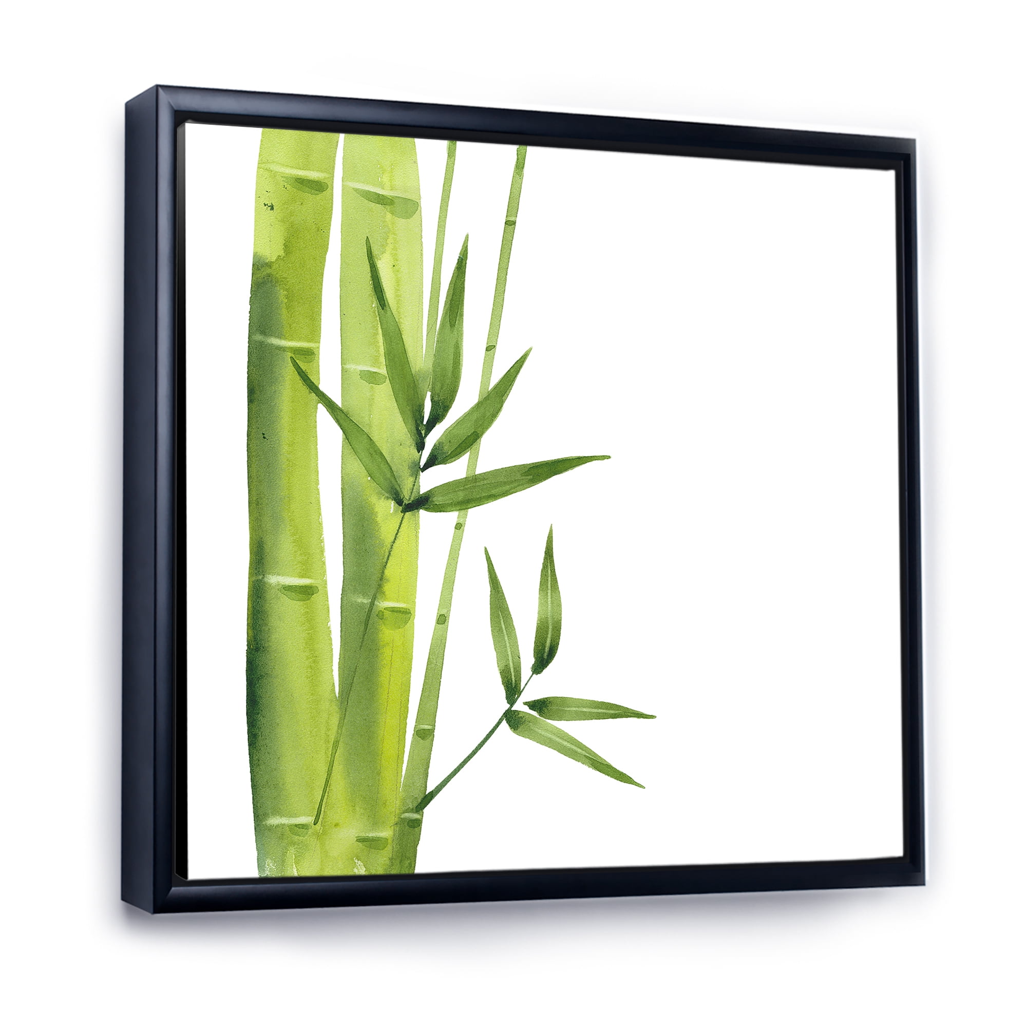 Designart 'The Forest of Bamboo Branches V' Tropical Framed Canvas Wall Art Print