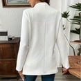 thumbnail image 7 of XPMWRP Women's Vintage Double Breasted Blazer Jacket Solid Color Long Sleeve Business Casual Coat Fall Winter Loose Trendy Jackets White L, 7 of 7