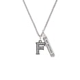 thumbnail image 2 of Delight Jewelry Black Nickeltone Crystal Initial - F - Beaded Border - Silvertone Always My Mother Bar Charm Necklace, 23", 2 of 4