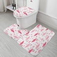 thumbnail image 5 of Flamingo Pattern 3 Piece Bath Rugs Mat Set, Flannel Mats, Machine Washable Carpets Mat for Bathroom Kitchen, Tub Toilet Contour Mat Lid Cover, 5 of 7