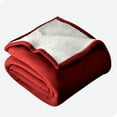 thumbnail image 1 of Bare Home Plush Sherpa Bed Blanket - Fluffy & Soft - Reversible - Lightweight - King, Red, 1 of 7