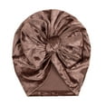 thumbnail image 3 of Xfvqtps Infant Turban Hat Bowknot Velvet Cute Kawaii Solid Color Stretch Comfortable Warm Windproof Coldproof Fall Soft Skull Cap Coffee, 3 of 5