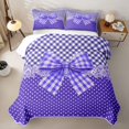 thumbnail image 2 of Erosebridal Girls Purple Plaid Bowknot Bed Spread Queen,Teens Vintage Polka Dots Flowers Queen Coverlet Set, 2 of 7