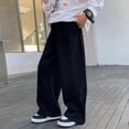 thumbnail image 4 of Boys Athletic Pants Joggers Boys Wide Leg Sweatpants, Elastic Waist Soft Casual Pants for Kids School Daily Wear, 4 of 7