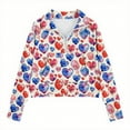thumbnail image 4 of Xdegoge Girls Heart Print Half Zip Sweatshirts - Cute Valentine's Day Outfit for Kids Toddler Long Sleeve Pullover Sweatshirts Holiday Party Clothes, 4 of 5