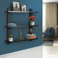 thumbnail image 2 of Sorbus 3 Tier Floating Shelves, for Photos, Decorative Items, and Much More - (Black) Medium Density Fiberboard, Wood, 2 of 7