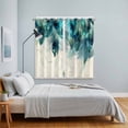 thumbnail image 4 of Teal Feather Kitchen Curtains 84 Inch Length, Farmhouse Feather Art Teal Ombre Grommet Top Bedroom Living Room Curtains, Light Filtering Cafe Curtain Drapes 2 Panels Set 104''x84'', 4 of 9