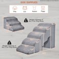 thumbnail image 2 of Pefilos 33" 5-Tier Pet Stairs for Small Dogs with Arch, 3-Step Dog Ramp for Beds and Couch, Non-Slip Balanced Indoor Step, Gray, 2 of 6
