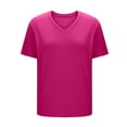 thumbnail image 6 of Luvrsol Plus Size Women Solid V-neck Basic Daily Wear T Shirt Womens Tops, XL-5XL, 6 of 7