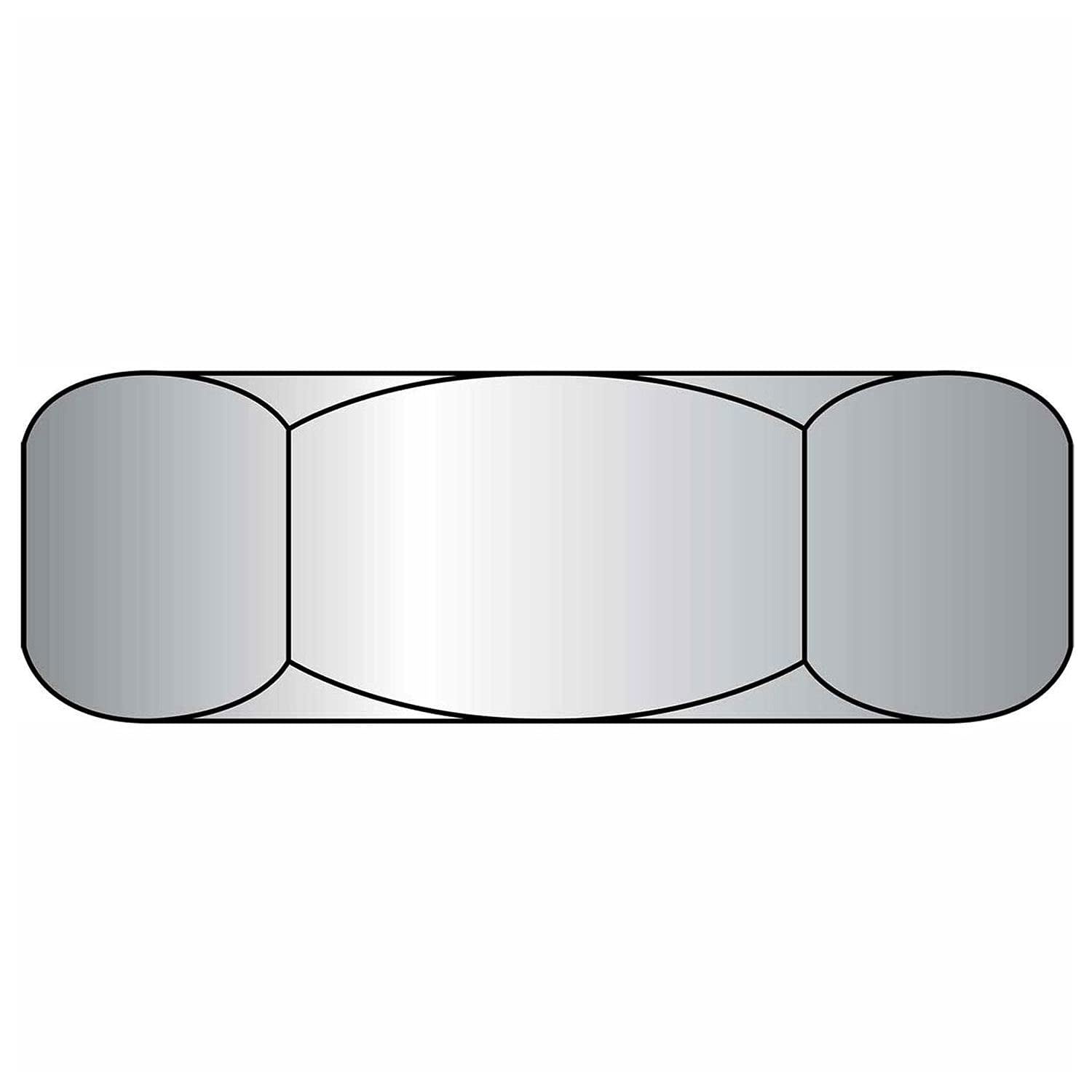Hex Jam Nut - 5/8-11 - Low Carbon Steel - Zinc CR+3 - UNC - Pkg of 50 - Brighton