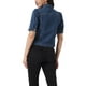 thumbnail image 3 of Chaqueta de mezclilla para mujer INSPIRE CHIC, con mangas cortas abullonadas, cuello de solapa, chaqueta de jeans azul talla S, 3 of 6