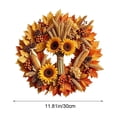 thumbnail image 3 of Fall Thanksgiving Wooden Wreath Sign Flat Printed Maple Pumpkin Harvest Wall Decor 11.8 Inch for Front Door Porch Window Mantel Indoor Outdoor, 3 of 6