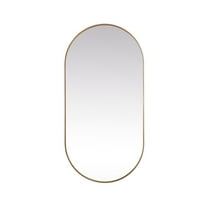Elegant Decor Metal Frame Oval Mirror 36x72 Inch in Brass