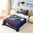 thumbnail image 3 of meiyoeat Eat Sleep Baseball Twin Sheet Setsfor Boys Teens, Sport Baseball Bedding, 3pcs, 1 Flat Sheet, 1 Fitted Sheet and 1 Pillowcase, 3 of 6