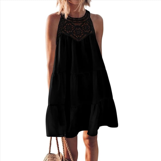 Camisola de Encaje para Mujer, Color Negro, Talla XXL