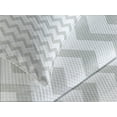 thumbnail image 4 of Ambesonne Grey and White Quilted Bedspread Set 3 Pcs, Geometrical Zigzag, Queen Size, Pale Grey White, 4 of 5
