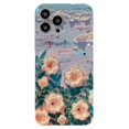 thumbnail image 2 of For iPhone 16 Pro Case Floral Pattern IMD TPU Phone Back Cover Rhinestone Decor - Purple Flower, 2 of 5