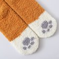 thumbnail image 5 of EQWLJWE Woman's Girls Cute Coloer Cat Paw Print Breathable Thicken Coral Fleece Keep Warm Socks Sox Women's Socks Holiday Clearance, 5 of 8