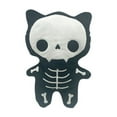 thumbnail image 2 of Halloween Skeleton Stuffed Animal, 9.84 in Skull Plush Pillow, Halloween Indoor Decoration for Sofa Table, Trick Or Treat Halloween Party Gift (Black), 2 of 6