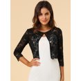thumbnail image 2 of Dde San Patricio Cárdigan Elegante De Bolero De ManLarTop De Encaje Floral Transparente PaMujer Negro 3XL, 2 of 6