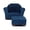 Blue, variant on Roundy Childrens Chair Microsuede Charcoal with ottoman