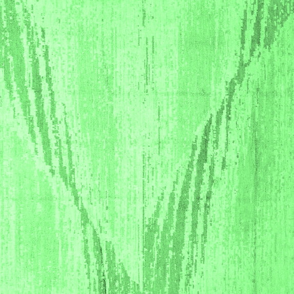 Ahgly Company Indoor Square Abstract Emerald Green Modern Area Rugs, 4' Square