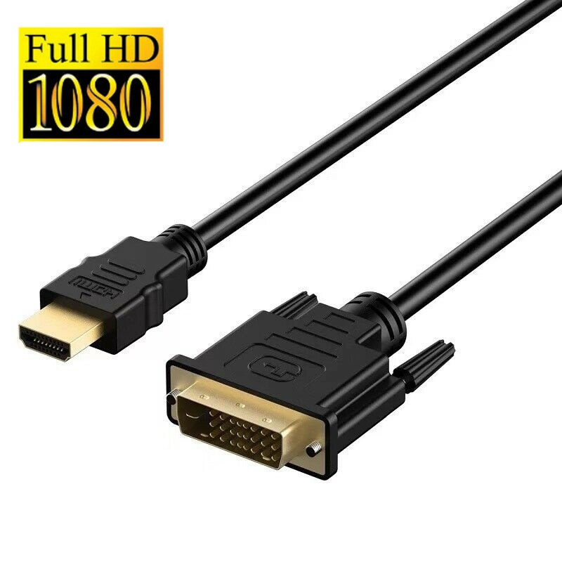DVI to HDMI Cable 5Feet,HDMI to DVI Cable Cord DVI D to HDMI Adapter Bi