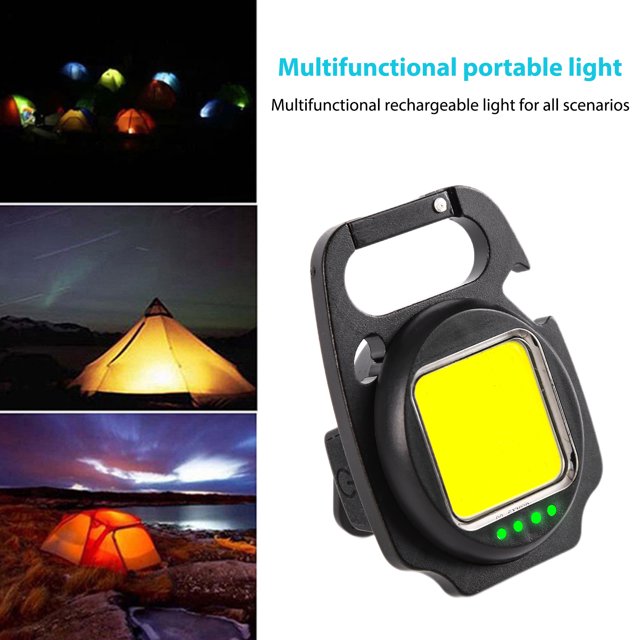 Llavero Antorcha Linternas de llavero - COB LED 500 lúmenes Luces de bolsillo más brillantes (2 juegos)
