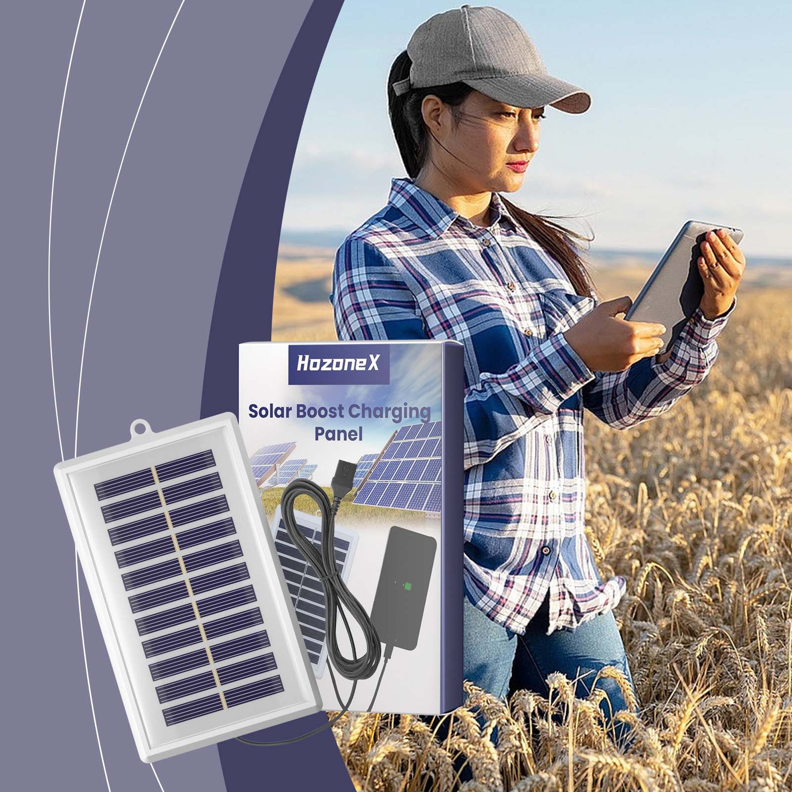 JGJJUGN Polycrystalline Solar Photovoltaic Panel with Voltage Regulator for Efficient Outdoor Cell Phone Charging