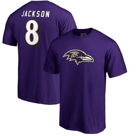 Lamar Jackson Baltimore Ravens NFL Pro Line by Fanatics Branded Player Icon Name & Number T-Shirt -