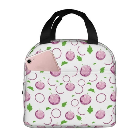 Insulated Lunch Bag for Women Men - Onion Pattern leaf Leakproof Cooler Lunch Box for Women Men  Lunch Tote Bags for Work School Picnic Travel